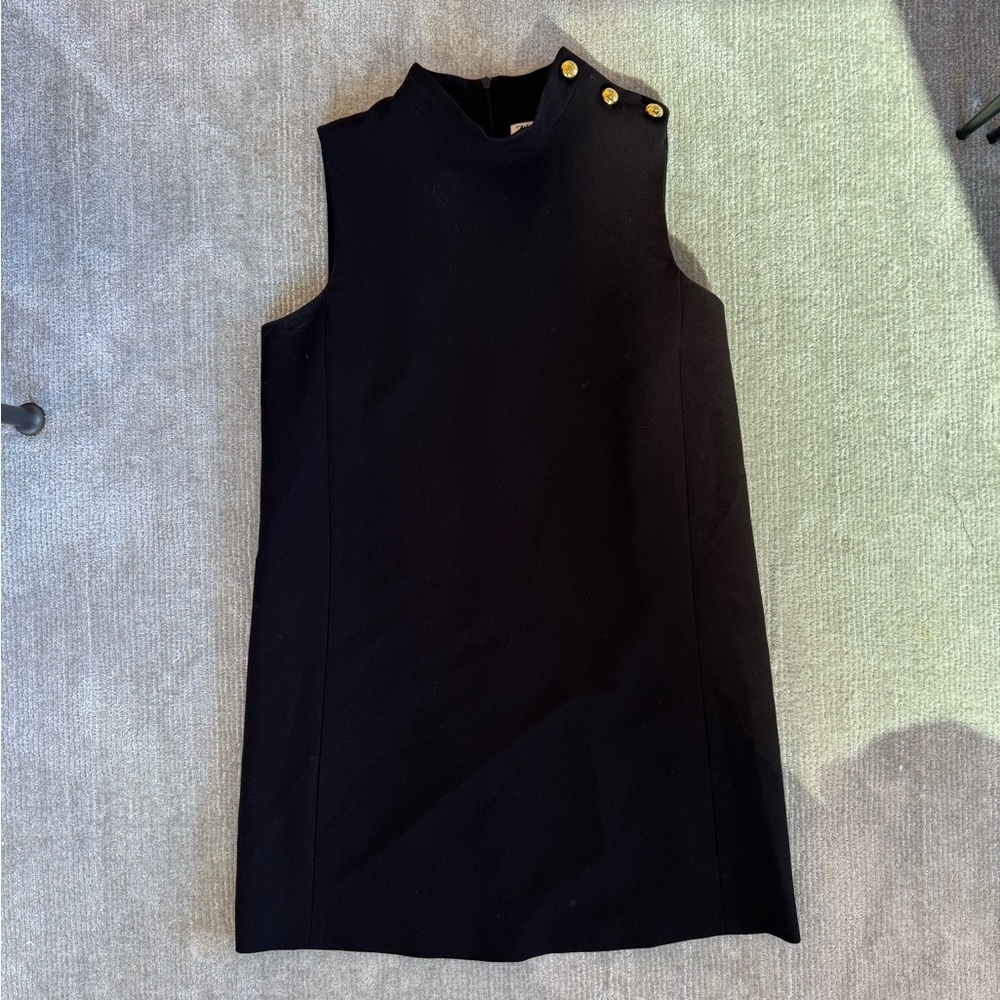 Zara Black Mini Dress with Gold Buttons